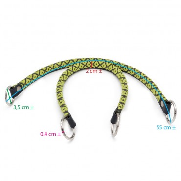 Manici Tessuto Rombo Lime Grigio per borse e pochette | Tessiland