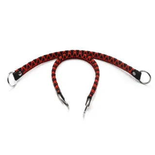 Diamond Fabric Handles with Rings and Eco-Leather Finishes Made in Italy Lux rosso