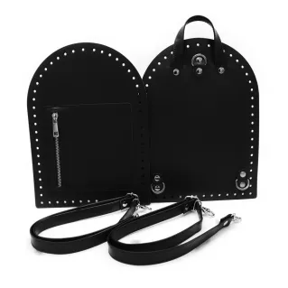 Set de sac à dos Pocket en simili cuir pour crochet avec poche zippée Noir