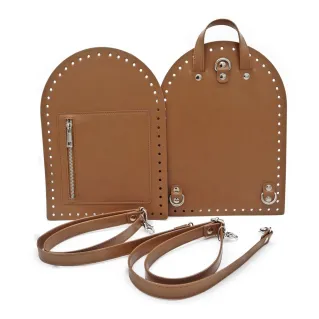 Set de sac à dos Pocket en simili cuir pour crochet avec poche zippée Cuoio