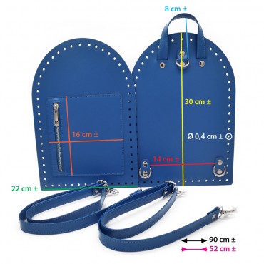 Set Zaino Pocket in ecopelle colore Bluette | Tessiland