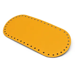 Fondo de bolsa 27X12 ovalado en ecopiel made in Italy Giallo