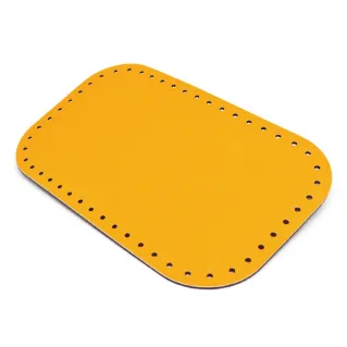 Fond de sac rectangulaire 28X18 en simili cuir fabriqué en Italie Jaune