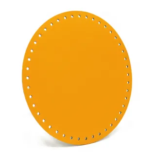 23cm Round Bag Bottom in Eco-Leather Made in Italy Yellow