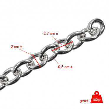Catena 27x20 Argento Mt 1  Sf-740350-202
