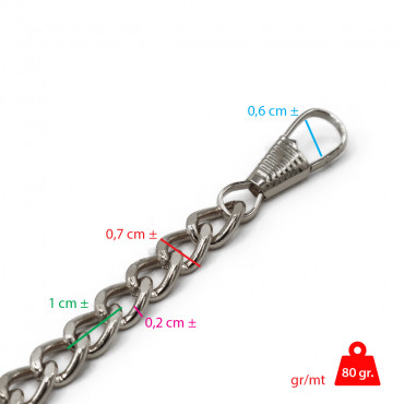 Cadena para bolso de mano Plata 110 cm | Tessiland