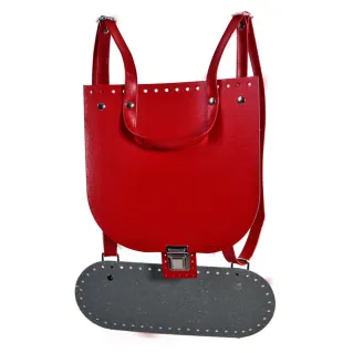 Set Holly Bolly de ecopiel para mochila de crochet Rojo