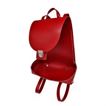 Set zainetto Travel in ecopelle per crochet con spallacci Rosso