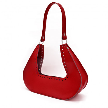 Set borsa Kaya in ecopelle per borse a uncinetto con manico rivettato Rosso