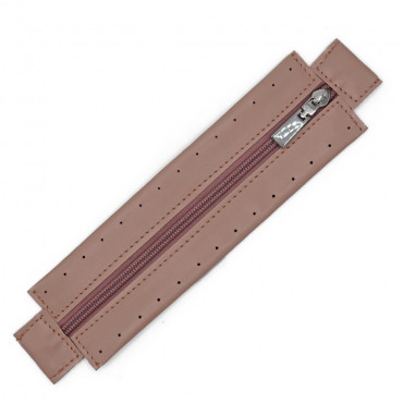 Zip lampo in ecopelle con bordura cucibile per borse Cipria