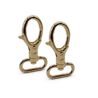 Mosquetones Top con anillo ovalado para correas de bolsas 2pz Oro