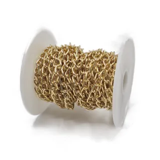 Cadena 7x4mm para bolsitas rollo 5mt Oro