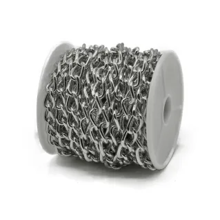 Chaîne martelée doublée 12x7mm pour pochettes et sacs roll 5mt Argento