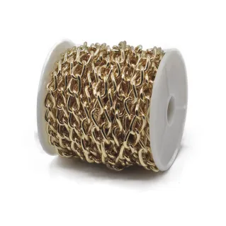 Hammered Double Chain 12x7mm for Clutch Bags and Bags Roll 5m Oro