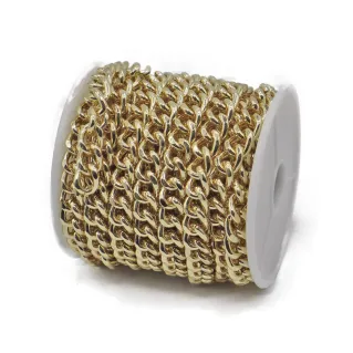 Cadena 10x8mm para bolsos rollo 5mt Oro