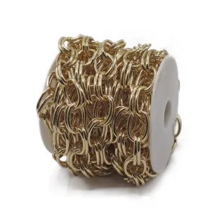 Tandem Chain Double Ring 23x16mm for Bags 5mt Oro