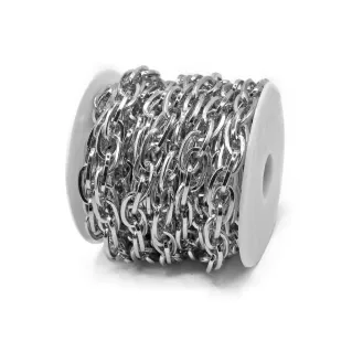 Cadena cuadrada trenzada 21x12mm para bolsas roll 5mt Argento