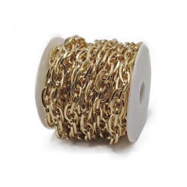 Catena squadrata intrecciata 21x12mm per borse roll 5mt Oro