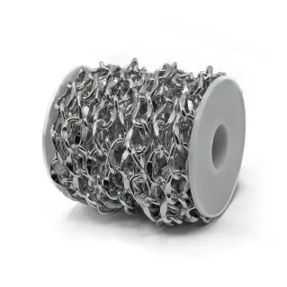 Cadena biselada 18x13mm para bolsas roll 5mt Argento