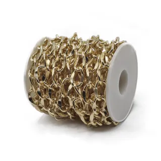 Cadena biselada 18x13mm para bolsas roll 5mt Oro