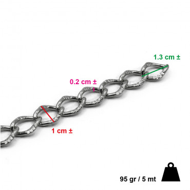 Silver Diamond-Shaped Scratched Aluminum Chain: Lightweight and Sophistication | Tessiland