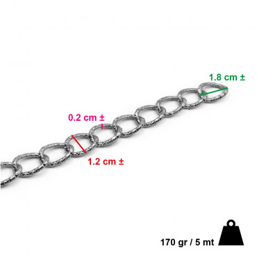 Chaine en Aluminium Martelé Argenté pour Crochet : L'Art Ancien Rencontre le Design Moderne | Tessiland