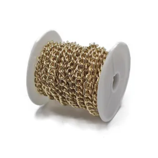 Cadena 7x5mm para bolso rollo 5mt Oro