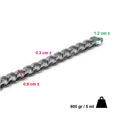 Silver Diamond-Cut Aluminum Chain: Buy the Roll and Save | Tessiland