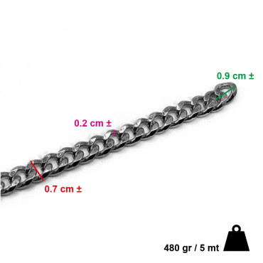 Silver Diamond Chain: Solidity and Elegance for Your Crochet Creations | Tessiland