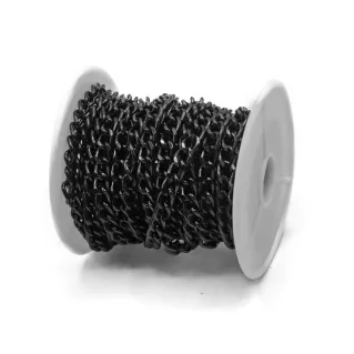 Faceted Chain 7x5mm for Pouch 5m Black