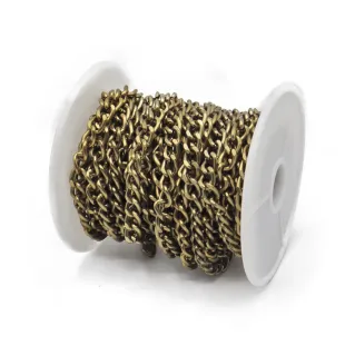 Chaîne facettée 7x5mm pour pochette roll 5mt Bronzo