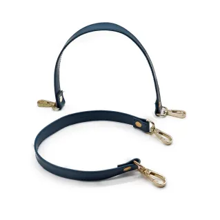 Poignées Simples en simili cuir avec mousquetons fabriqués en Italie Navy