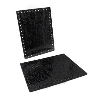 Hollow Side Panels in Faux Leather 18x24 cm Tessiland 2 pcs Black