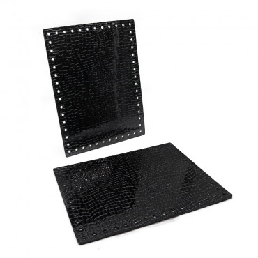 Laterali Stilondas Forati in Similpelle 18x24 cm Tessiland 2 pz Nero