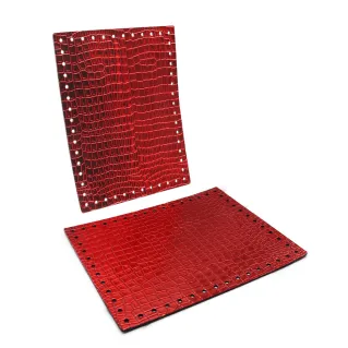 Laterales Stilondas Perforados en Similpelle 18x24 cm Tessiland 2 pz Rosso lux