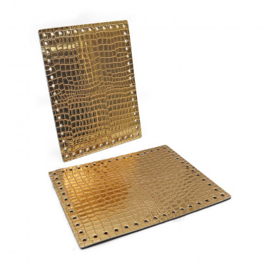 Laterali Stilondas Forati in Similpelle 18x24 cm Tessiland 2 pz Oro