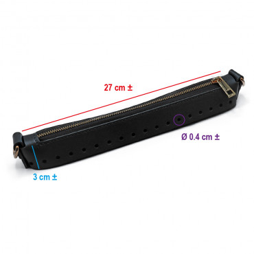 Chiusura Easy zip ecopelle 27cm Nero Oro | Tessiland