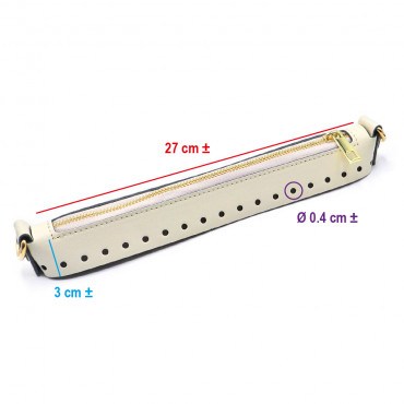 Chiusura Easy zip ecopelle 27cm Panna Oro | Tessiland