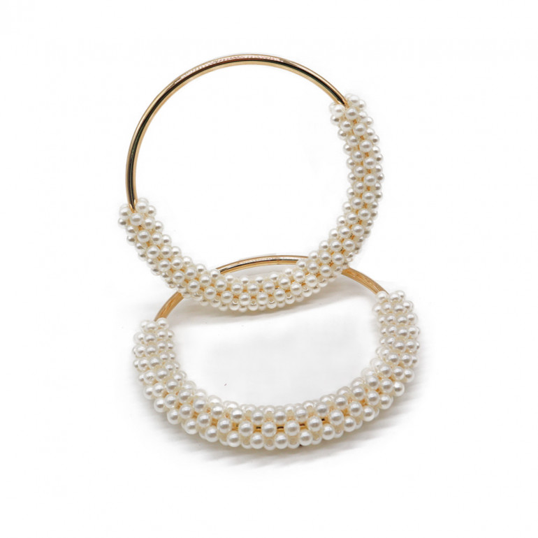 Metal Handles with Pearls for Crochet Bags Ivory Gold - Unmatched Elegance and Style | Tessiland