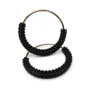 Asas de metal con perlas elegantes para bolsos y clutchs Nero oro