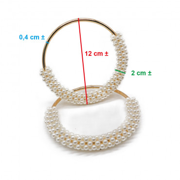 Metal Handles with Pearls for Crochet Bags Ivory Gold - Unmatched Elegance and Style | Tessiland