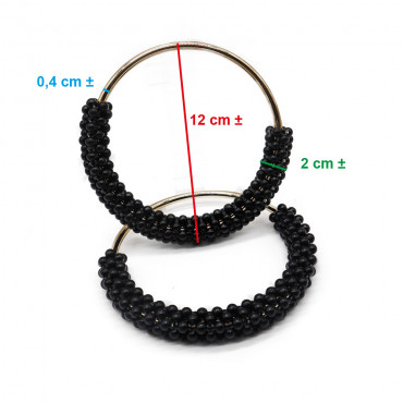 Asas de Metal con Perlas para Bolsos de Crochet Negro Oro - Elegancia y Estilo Sin Igual | Tessiland