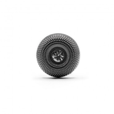 Bottone gioiello in metallo lavorato con strass centrale 28x7