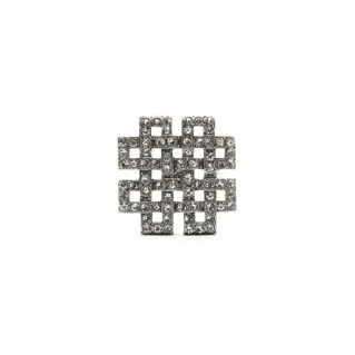 Square Jewel Button Argento