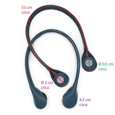 Coppia di manici modello Obag per borse a uncinetto Avio | Tessiland