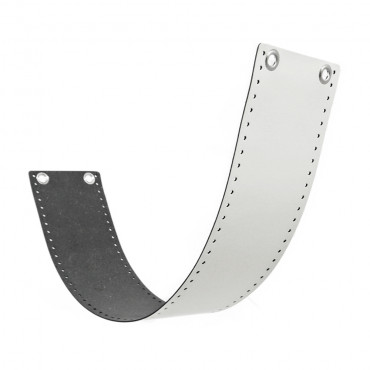 Set borsa AlexQueen fascia ecopelle per borse a uncinetto 80x14cm Bianco