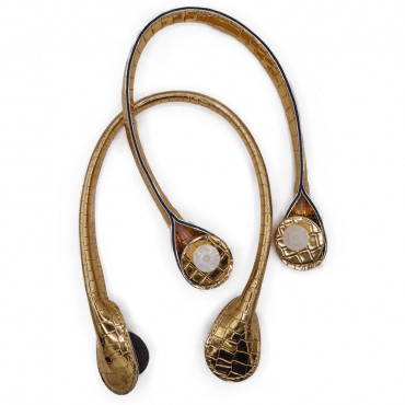 Manici stile Obag con chiusura a vite per borse medie e grandi Oro