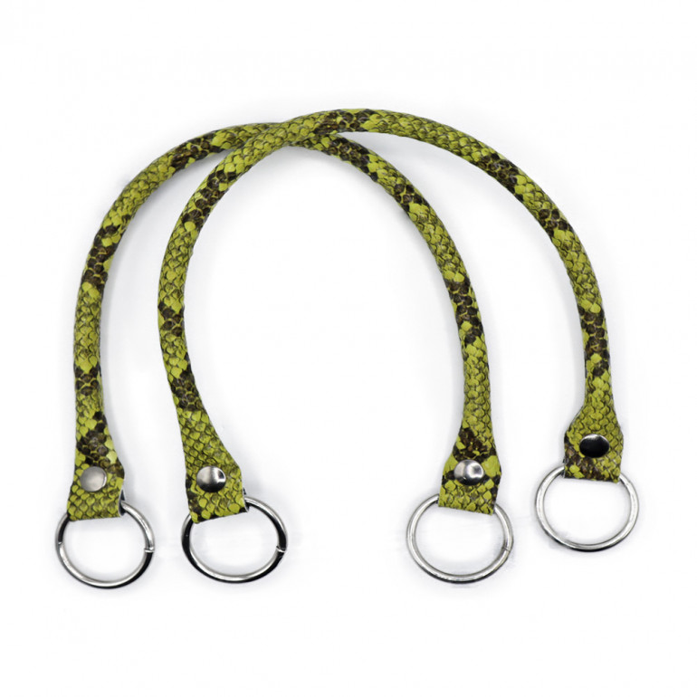 Par de asas Circle en Ecopiel para creaciones de ganchillo Vipera Lime | Tessiland