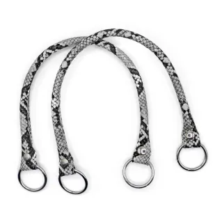 Manches Circle en Similicuir Renforcées avec Anneaux Argent 43cm 2pcs Gris