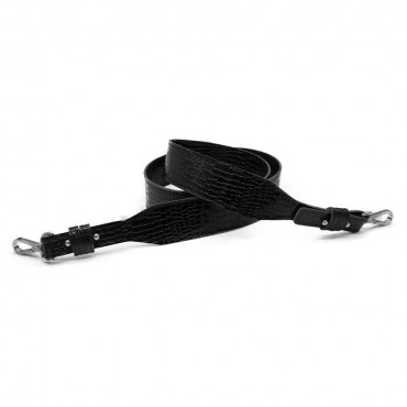 Asa de hombro Miss Coccodrillo Lux en Ecopiel Negro: Elegancia para tu bolso de crochet | Tessiland